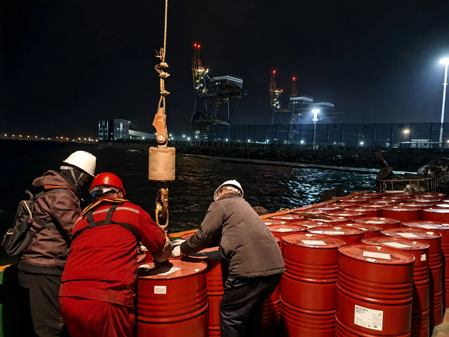 Night-shift drum handling under port controls